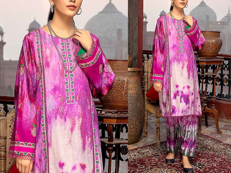 Trendy Embroidered Khaddar Dress with Wool Shawl Dupatta Price in Pakistan