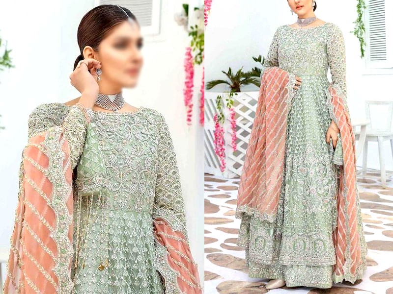Heavy Embroidered Net Dress with Embroidered Net Dupatta Price in Pakistan
