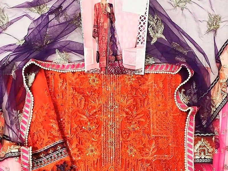 Handwork Heavy Embroidered Net Wedding Dress 2022