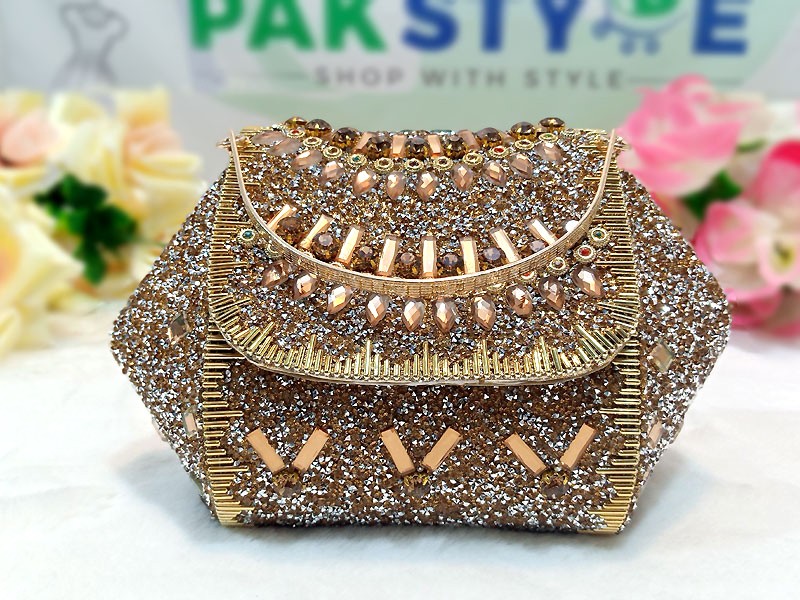 Sparkling Ladies Evening Clutch Purse - Silver Price in Pakistan