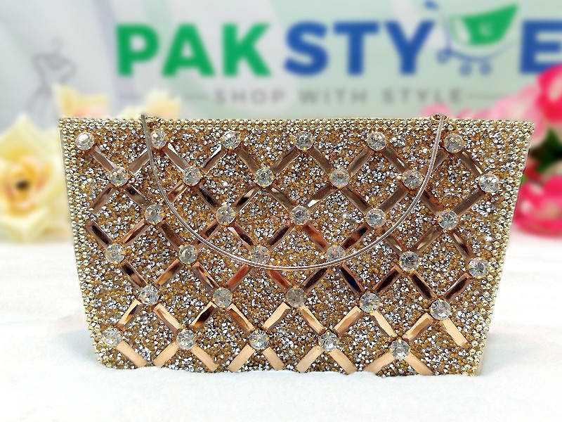 Sparkling Ladies Evening Clutch Bag - Pink Price in Pakistan