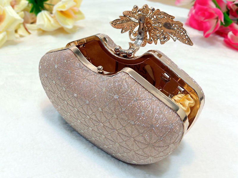 Sparkling Golden Bridal Clutch Bag