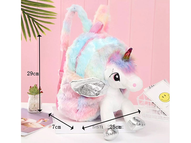 Soft & Fluffy Unicorn Plush Backpack for Girls