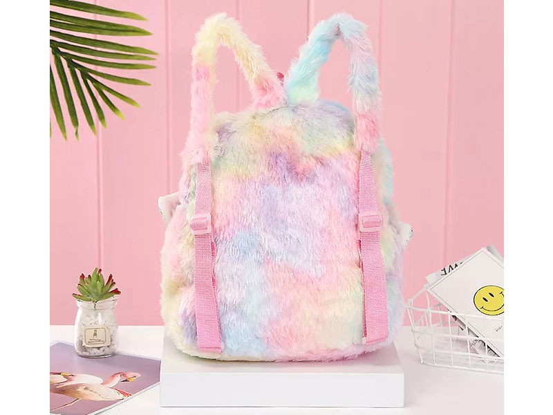 Soft & Fluffy Unicorn Plush Backpack for Girls