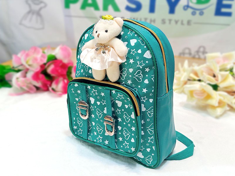 Teddy Bear Mini Backpack for Girls - Sea Green