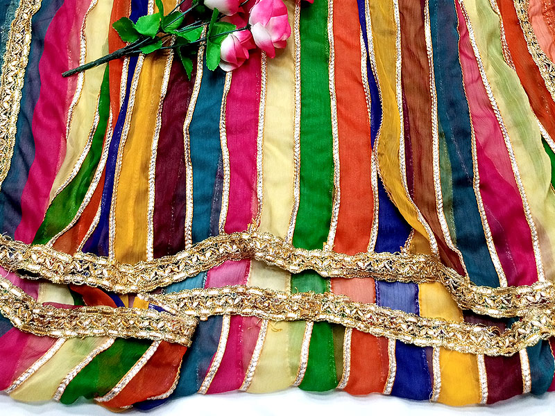 Ready to Wear Multicolor Chiffon Dupatta for Mayun & Mehndi Function