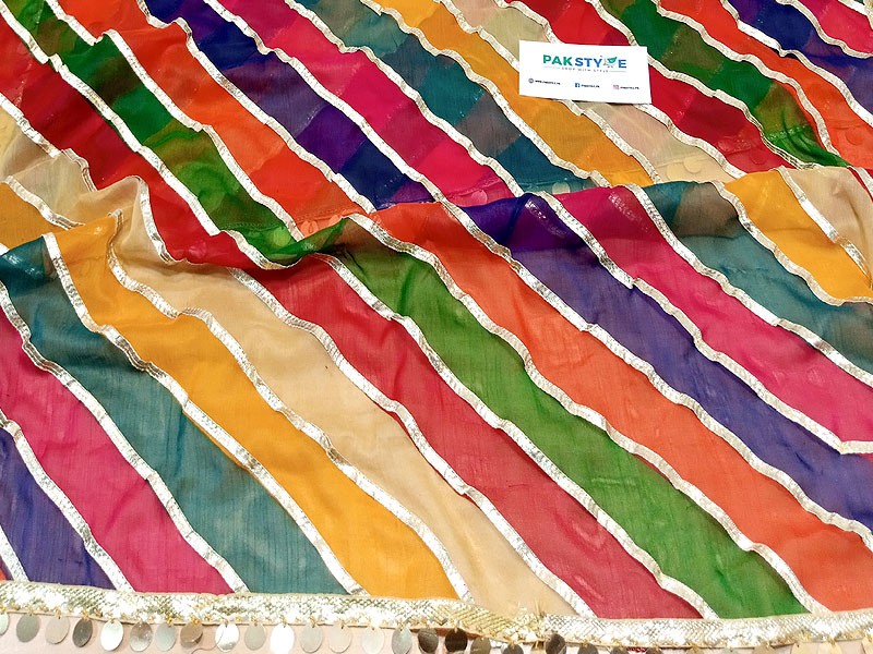 Ready to Wear Multicolor Chiffon Dupatta for Mayun & Mehndi Function