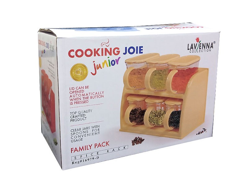 Cooking Joie Kitchen Spice Rack With 6 Spice Jars