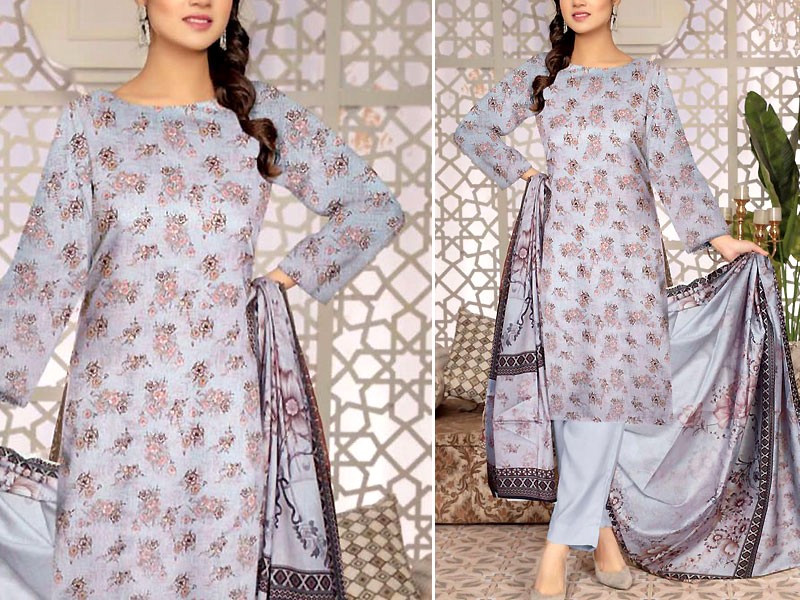 Embroidered Lawn Dress 2022 with Chiffon Dupatta Price in Pakistan