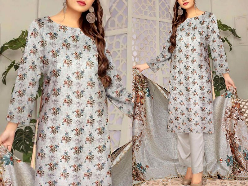 Gorgeous Sequins Embroidered EID Lawn Dress 2022 with Embroidered Lawn Dupatta Price in Pakistan