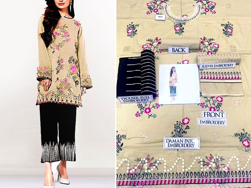 2-Piece Embroidered Lawn Suit with Embroidered Trouser
