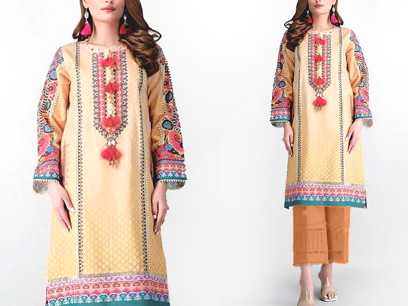 Designer Embroidered Lawn Dress with Lawn Dupatta Price in Pakistan