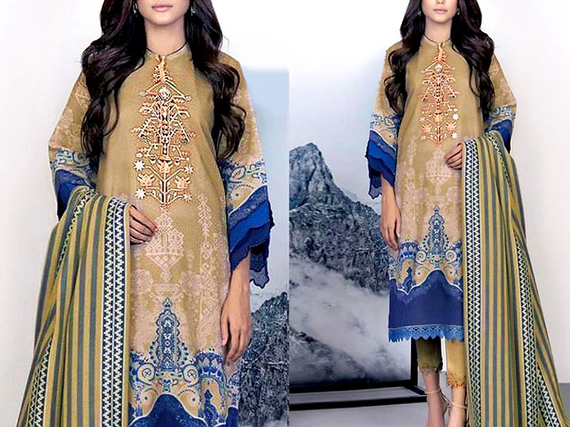 Embroidered Lawn Suit with Chiffon Dupatta