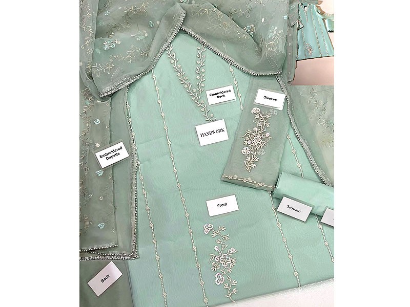 Elegant Adda Work Embroidered Organza Party Wear Dress 2022 Price in Pakistan