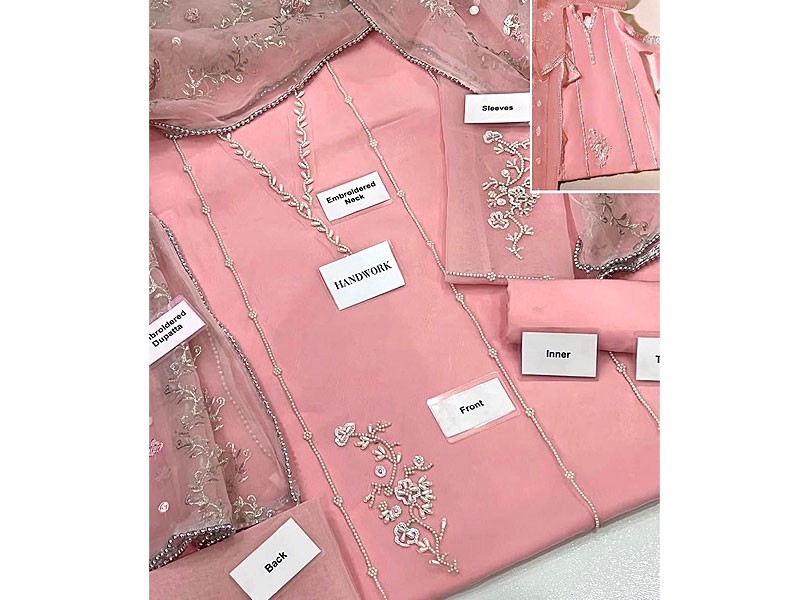 Elegant Adda Work Embroidered Organza Party Wear Dress 2024 Price in Pakistan