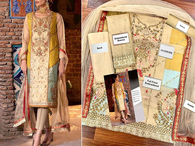 Heavy Embroidered with Handwork Masoori Wedding Dress 2023