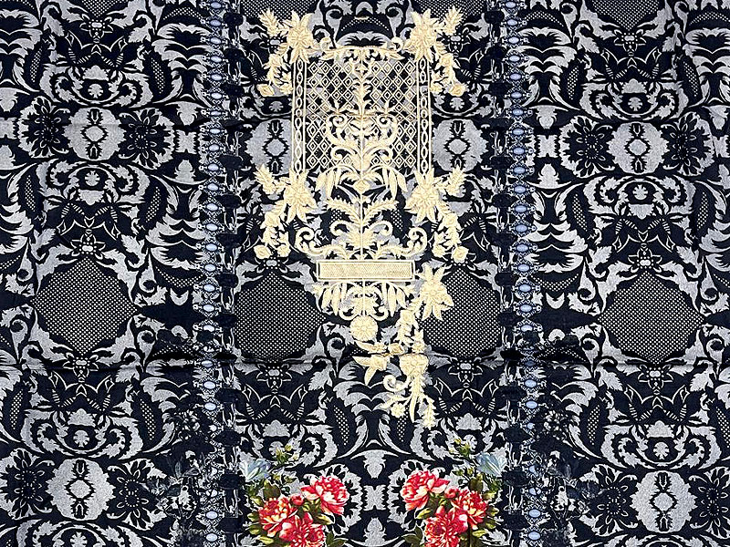 Elegant Embroidered Black Lawn Dress with Chiffon Dupatta