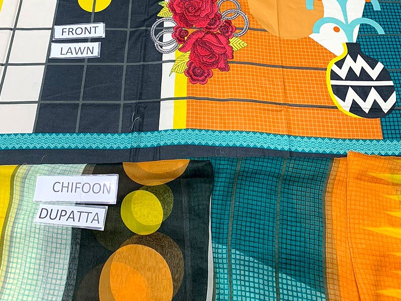Embroidered Lawn Dress with Chiffon Dupatta