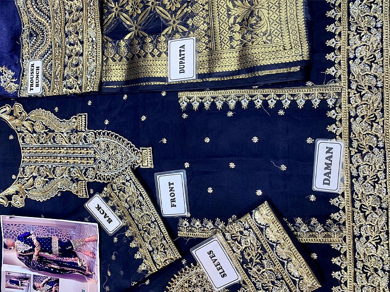 Embroidered Organza Dress with Banarsi Organza Jacquard Dupatta