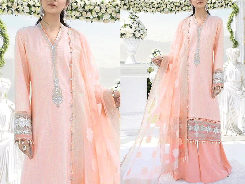 Handwork Heavy Embroidered Organza Wedding Dress 2022 Price in Pakistan