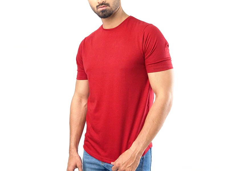 Red Plain Round Neck T-Shirt