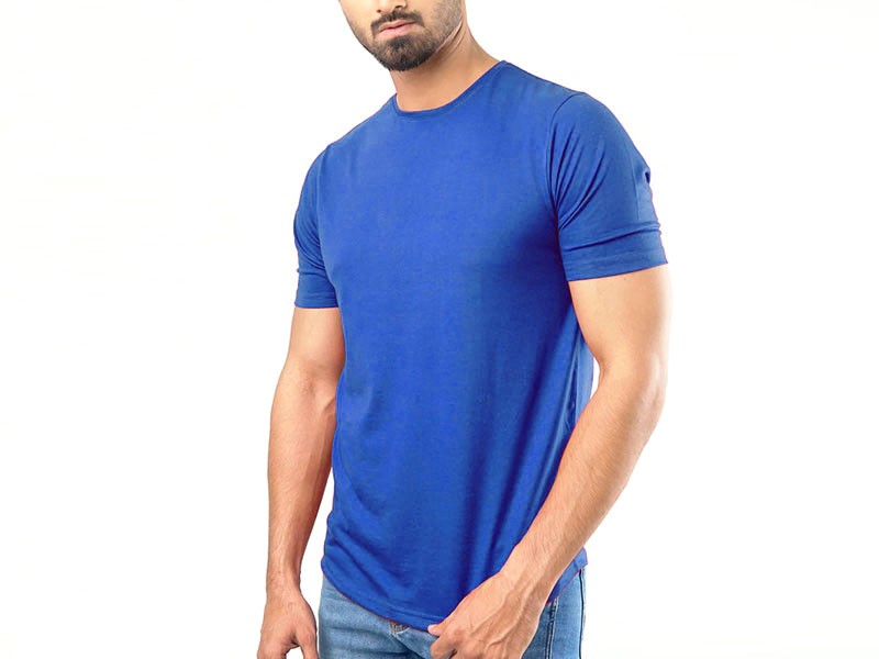 Royal Blue Plain Round Neck T-Shirt