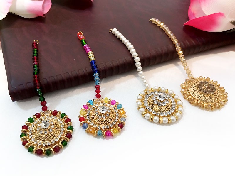 Classic Bridal Collar Choker Necklace Set with Earrings, Jhumar and Tikka Price in Pakistan