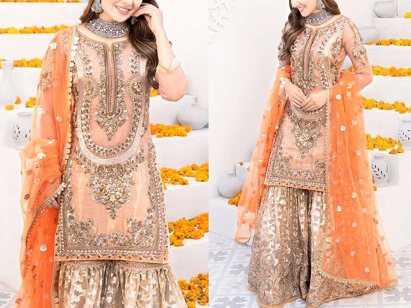 Heavy Embroidered with Mirror Work Masoori Party Wear Dress 2023 Price in Pakistan