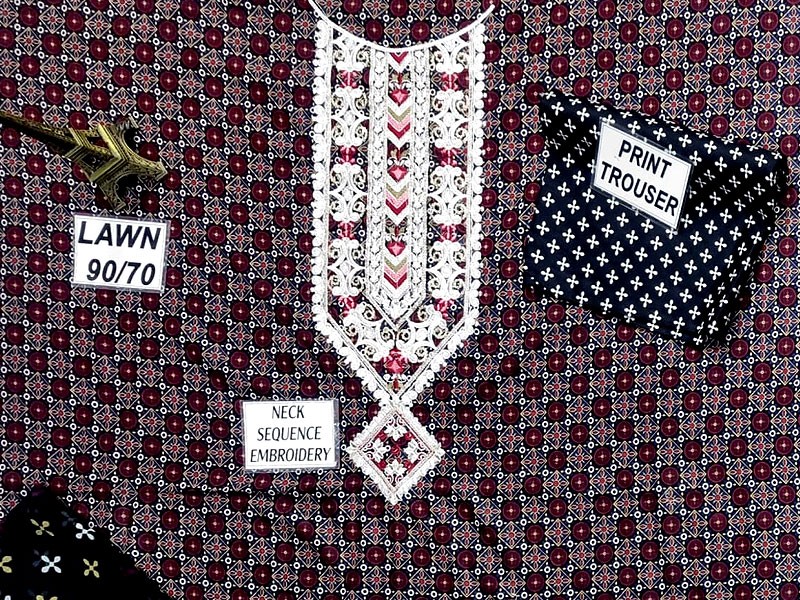 Embroidered Lawn Dress 2022 with Chiffon Dupatta