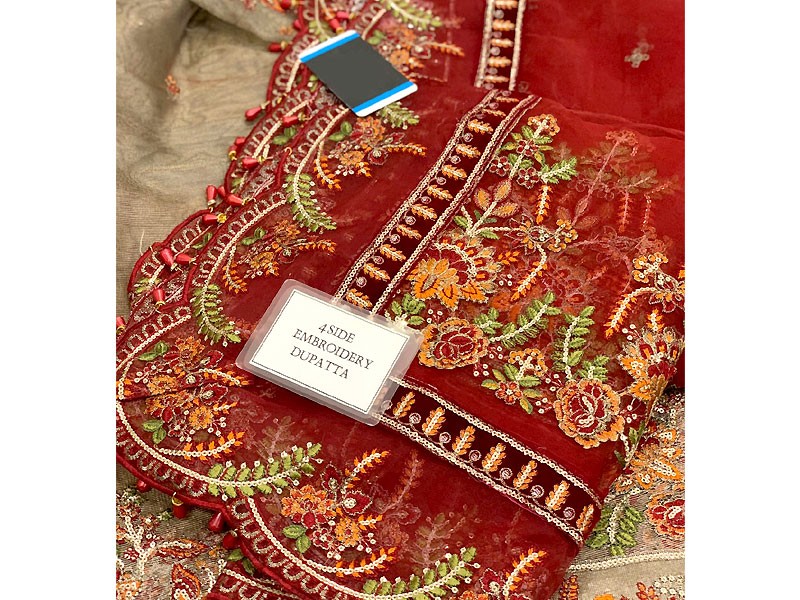 Luxury Handwork & Embroidered Khaddi Net Bridal Maxi Dress 2022 with  Ready-to-Wear Dupatta 