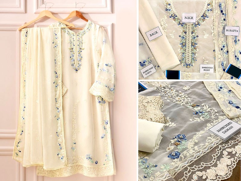 Embroidered Chiffon Wedding Dress with Digital Print Silk Dupatta Price in Pakistan