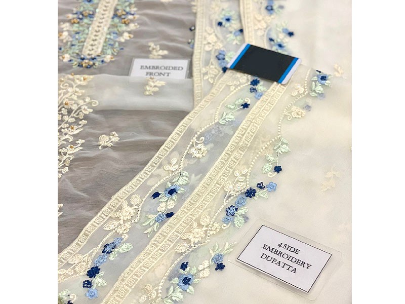 Elegant Handwork & Embroidered Chiffon Party Wear Dress 2023