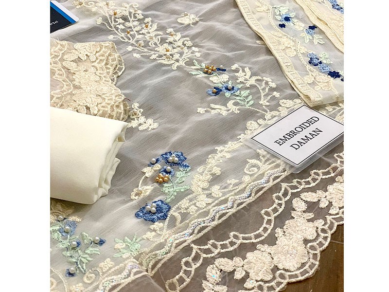 Elegant Handwork & Embroidered Chiffon Party Wear Dress 2023