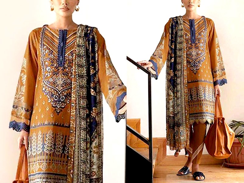 Embroidered Khaddar Dress 2022 with Wool Shawl Dupatta