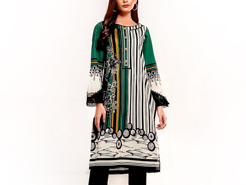 Traditional Design Mirror Work Embroidered Cotton Dress with Chiffon Dupatta Price in Pakistan