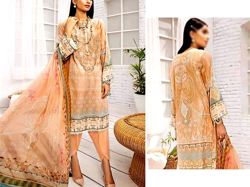 Trendy Tie & Dye Linen Suit 2021 with Linen Dupatta Price in Pakistan