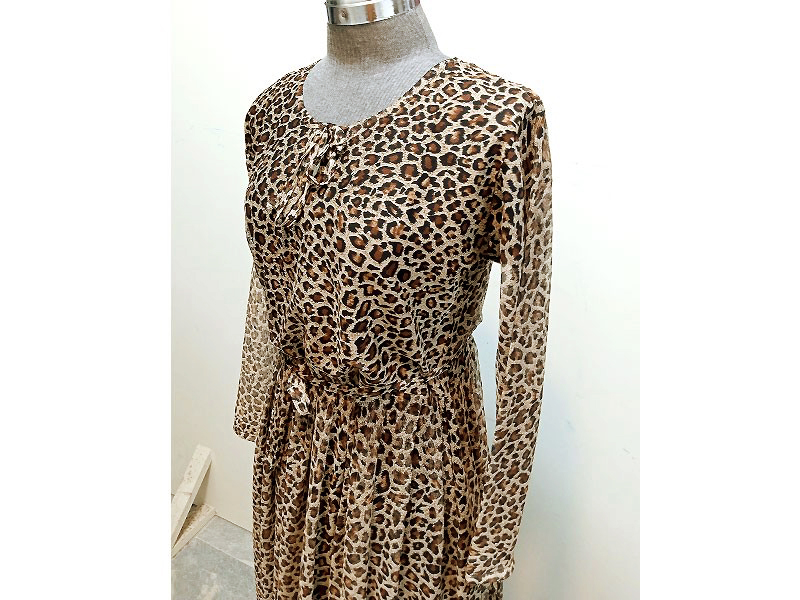 Readymade Leopard Print Net Maxi with Inner