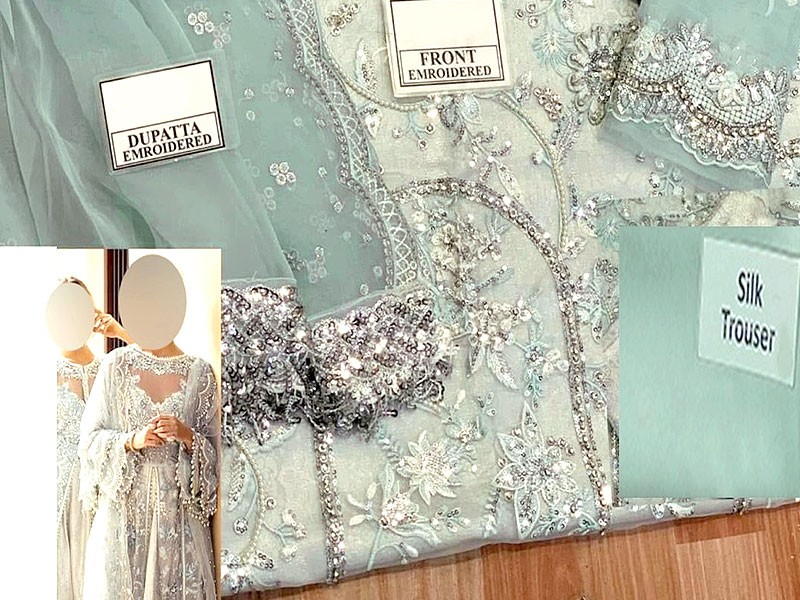 3D & Handwork Heavy Embroidered Organza Wedding Dress 2022
