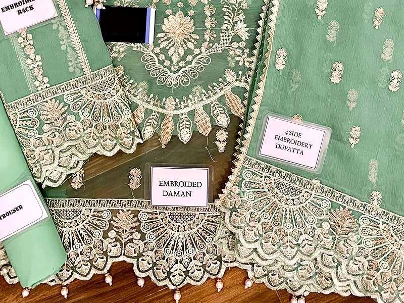Heavy Embroidered Chiffon Wedding Dress 2022