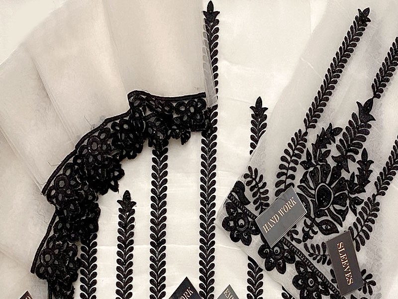 Decent Handwork Embroidered Organza White Party Wear Dress 2022