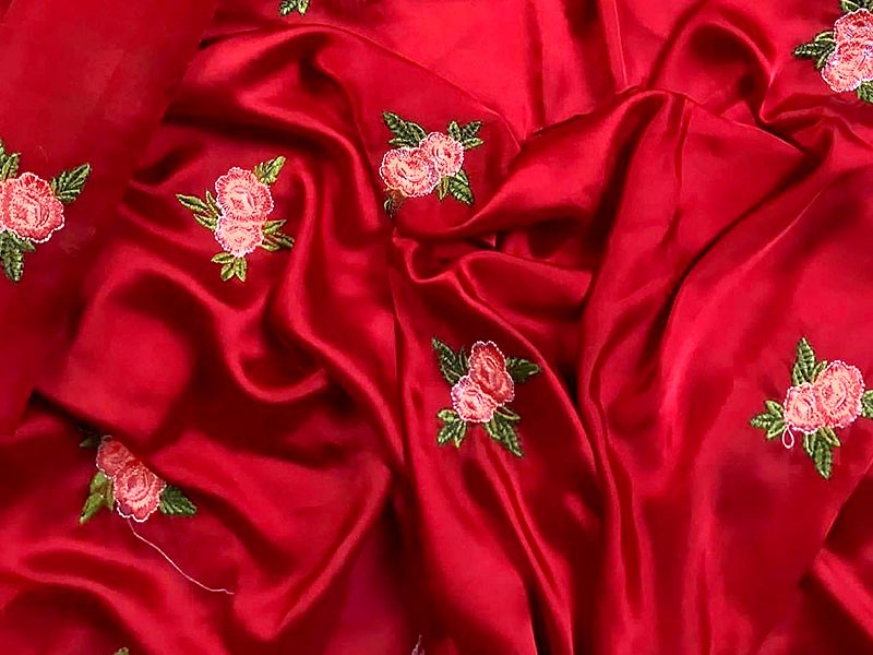 Embroidered Shamoz Silk Dress 2022 with Embroidered Organza Dupatta