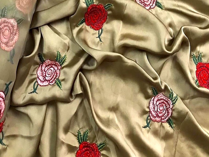 Embroidered Shamoz Silk Dress 2023 with Embroidered Organza Dupatta
