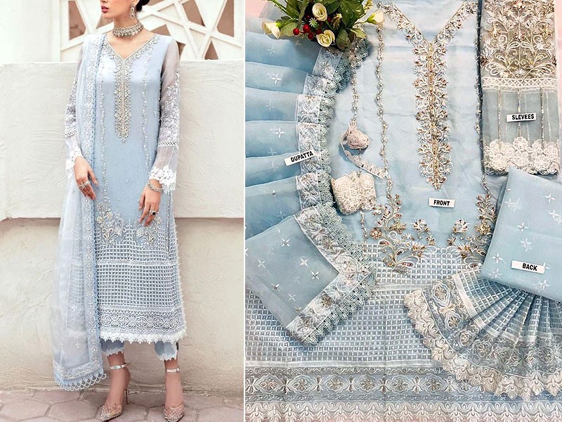 Luxury Handwork Heavy Embroidered Organza Wedding Dress 2022