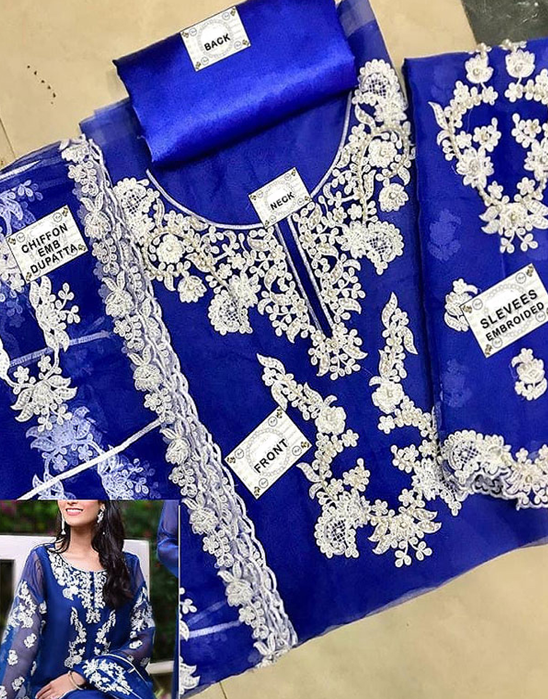 Heavy Embroidered With Handwork Organza Party Wear Dress 2024 Price In 