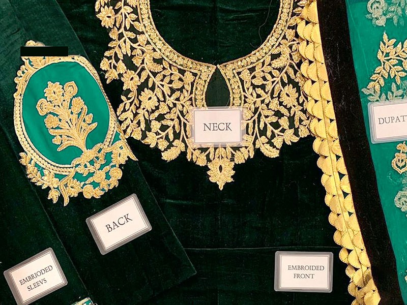 Luxury Embroidered Green Velvet Wedding Dress 2022