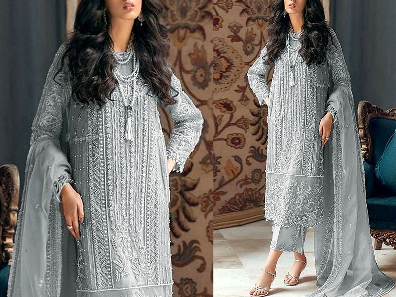 Handwork Heavy Embroidered Chiffon Party Wear Dress 2023 Price in Pakistan
