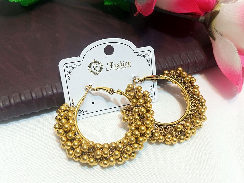 Traditional Fashion Earrings - Golden Price in Pakistan