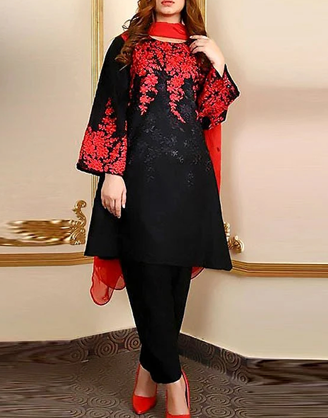 P15632 2 Piece Embroidered Lawn Dress 