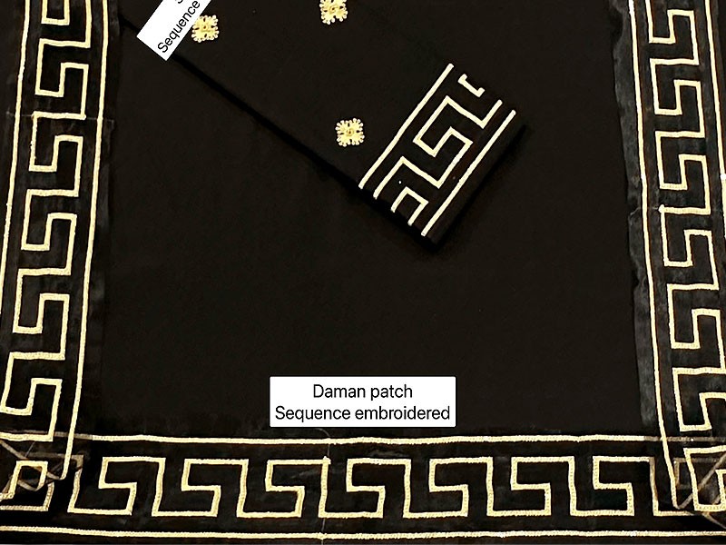 Versace Design 2-Piece Sequins Embroidered Black Lawn Dress 2023