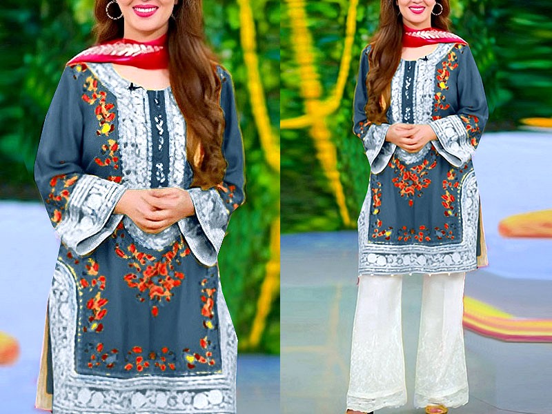 Elegant 2-Piece Embroidered Lawn Dress 2023 Price in Pakistan